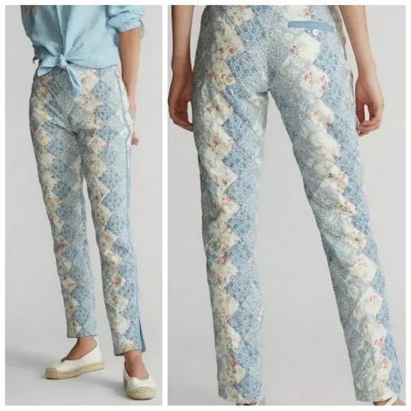 Polo Ralph Lauren Pants - Polo Ralph Lauren Patchwork Quilted High Rise RARE Vintage Pants Size 12